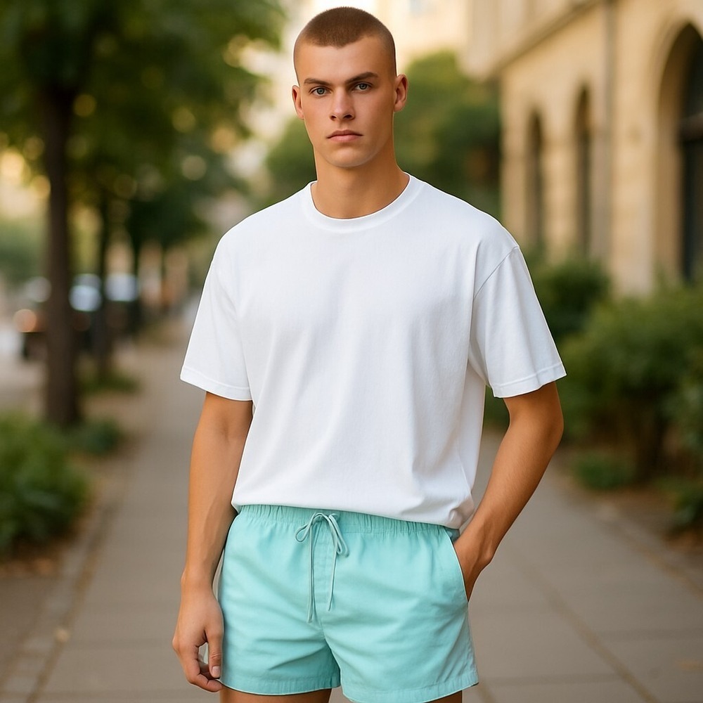 Rainforest Men XL‎ Swim Trunks Board Shorts Aqua Teal Blue Drawstring Elastic